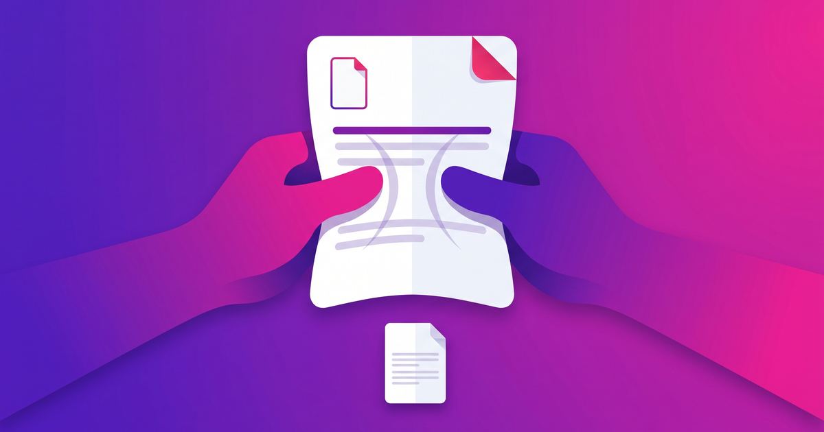 A PDF document being compressed while staying crisp